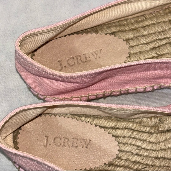 J. Crew Made-in-Spain Espadrille Flats in Linen Size 8.5 Pink - Picture 8 of 10